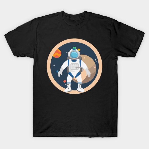 Astronaut and Space T-Shirt by Elysian Alcove